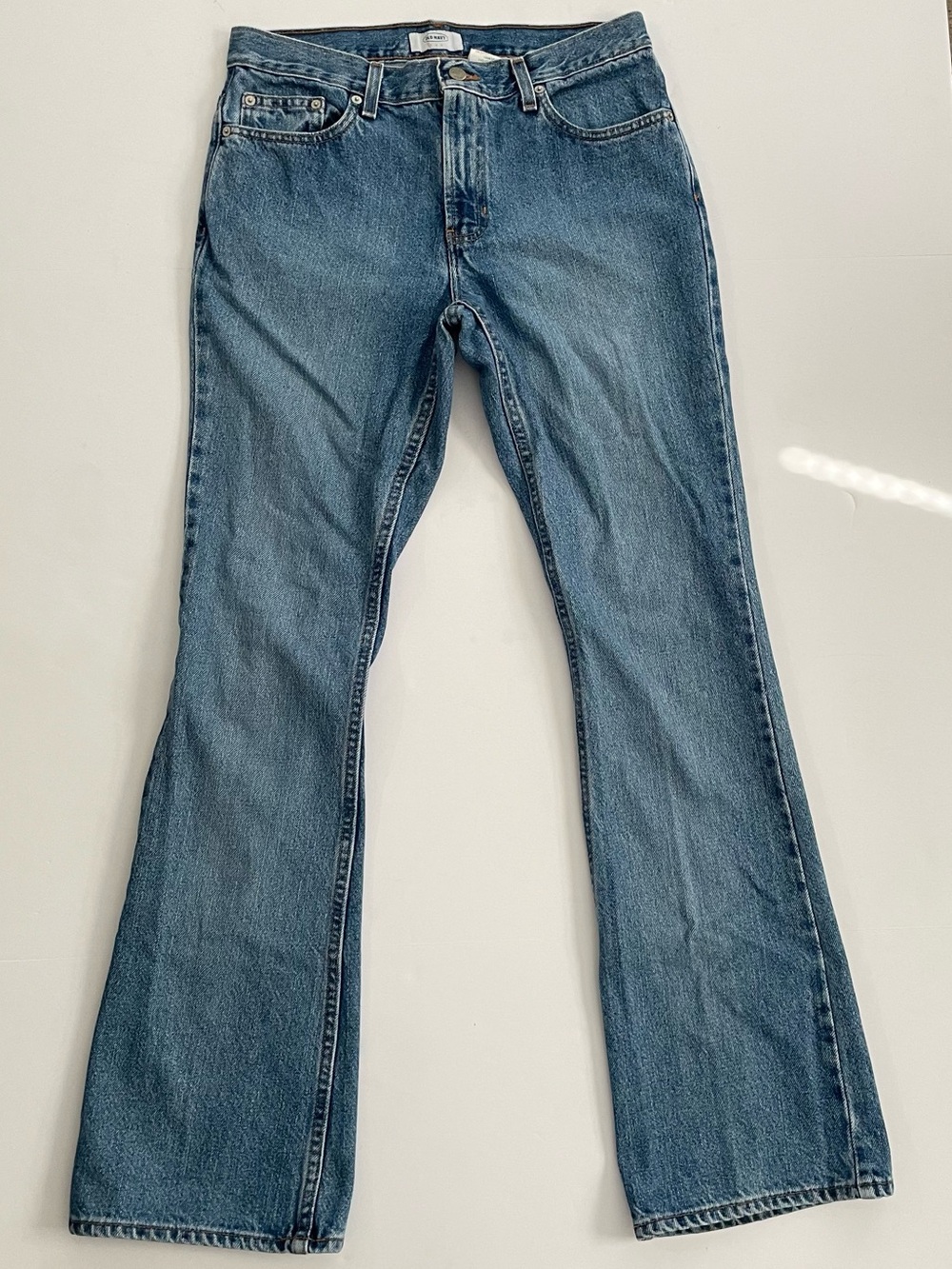 Vintage Old Navy Bootcut Jeans 100% Cotton 8 Long Y2K Retro Medium Wash